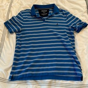Nautical striped polo.